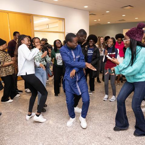 Students Dance at the CAS Harvard Africa Mixer
