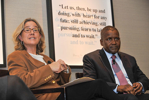 Dangote and Caroline Elkins Photo