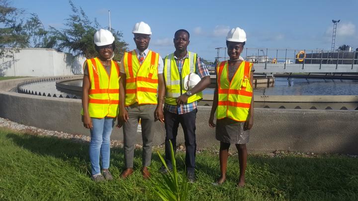 Group photo of students during tour of facility for Jospong Internship