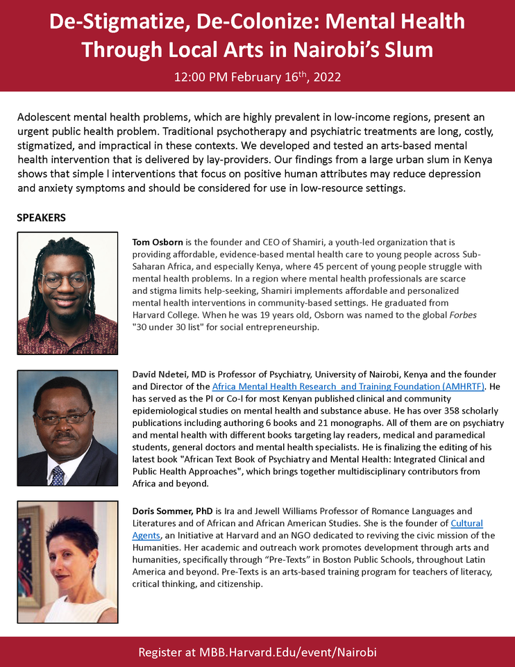 Mind/Brain/Behavior Interfaculty Initiative Event Poster
