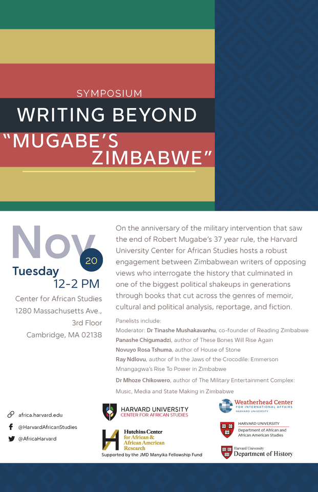 Writing Beyond Mugabe's Zimbabwe Poster